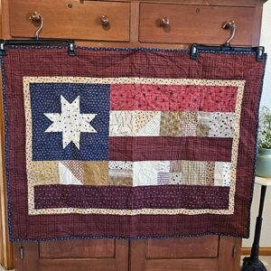Handmade Patchwork Star Quilt Wall Hanging 33x42.5